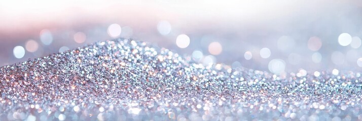 Wall Mural - background of abstract glitter lights in silver and white, slightly out of focus