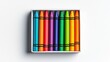 © Image4u - Colorful crayons in box on white background for creative art