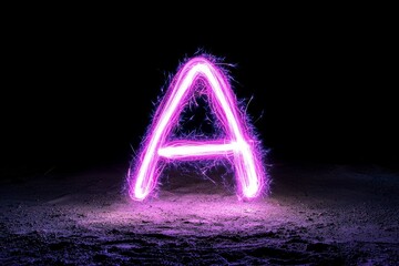 Purple and blue light trails dance against a black backdrop