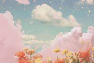 Poster - Sky glitter craft collage backgrounds landscape outdoors.