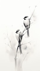 Wall Mural - Bird drawing animal sketch.