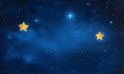 Wall Mural - stars in a blue sky and a simple illustration style, generative ai