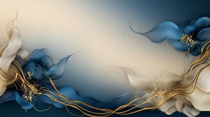 Aufkleber - Elegant mek lai design with flowing golden curves digital artwork abstract environment contemporary viewpoint