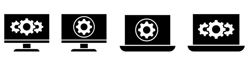 Wall Mural - settings vector icon set. development illustration sign collection. updates symbol. suppotr logo.