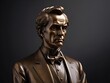 © pinan - A polished bronze bust of an unnamed president against a moody dark background, ideal for text overlays. For Presidents' Day.