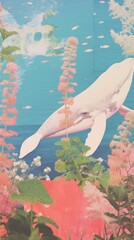 Wall Mural - Whale summer outdoors painting nature.