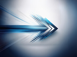 Leinwandbilder - Abstract arrow design, dynamic motion blur, blue and gray gradient, sharp lines, futuristic feel, sleek metallic texture.