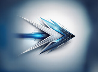 Aufkleber - Abstract arrow design.  Sleek, futuristic, and dynamic, it features sharp angles and a vibrant blue and white color scheme with a sense of motion.