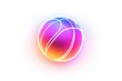 © kucret - Glowing neon basketball, white background, sport, game
