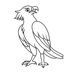 Wall Mural - cartoon harpy eagle bird line art