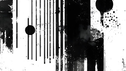 Fototapete - Visually striking monochrome abstract geometric composition featuring bold lines patterns and textures in a dark moody and atmospheric setting  The image evokes a sense of minimalism experimentalism