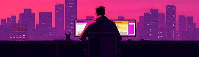 Night City Worker Illustration