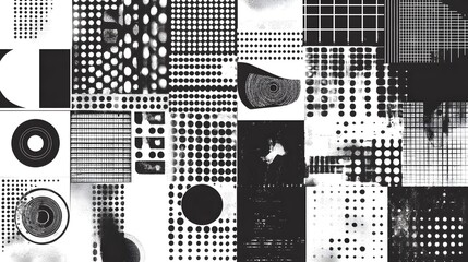 Aufkleber - Mesmerizing Abstract Geometric Monochrome Pattern Backdrop Design Texture