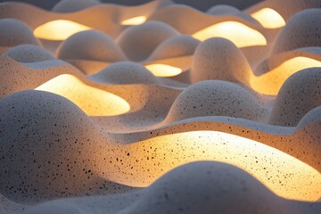 Sticker - Illuminated Terrazzo Sculpture with Undulating Forms