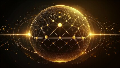 futuristic sphere made of dots connection circle worldwide communication, digital global internet connectivity concept