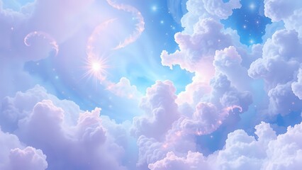 Wall Mural - Cosmic Dreamscape: Vibrant Galaxy with Starseeds and Nebula Clouds