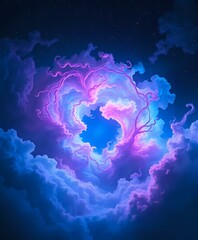 Wall Mural - Vibrant Cosmic Portal: A Swirling Galaxy of Wonder
