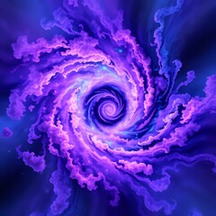 Wall Mural - Mystical Galaxy Portal - Vibrant Purple and Blue Nebula