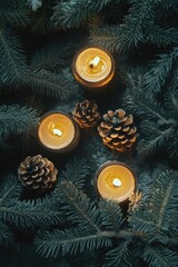 Wall Mural - pine tree candles