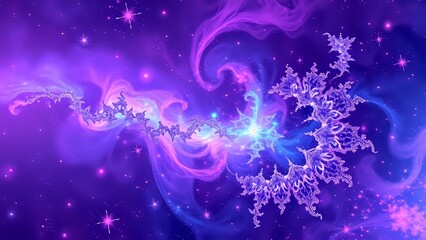 Wall Mural - Cosmic Dance of Purple and Blue Galaxy