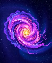 Wall Mural - Cosmic Swirl: Vibrant Galaxy in Deep Space