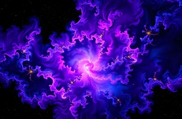 Wall Mural - Cosmic Oasis: Vibrant Galaxy with Swirling Purple and Blue Clouds