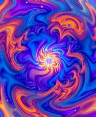 Wall Mural - cosmic spiral galaxy - vibrant fractal art