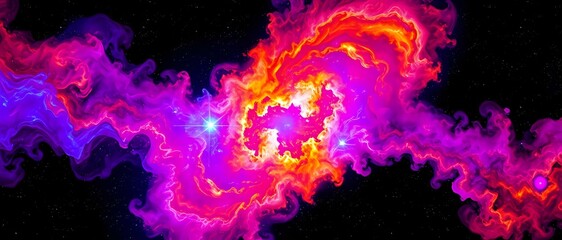 Wall Mural - Cosmic Nebula Odyssey: Vibrant Galactic Structure