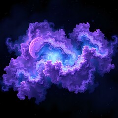 Wall Mural - Cosmic Galaxy Swirl - Vibrant Purple and Blue Celestial Wonder