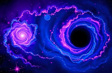 Wall Mural - cosmic dance of vibrant galaxies