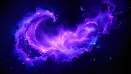 Wall Mural - Vibrant Cosmic Galaxy with Swirling Purple and Blue Nebulae
