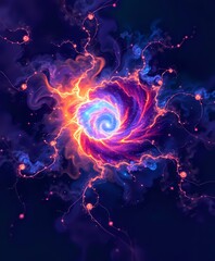 Wall Mural - Cosmic Vortex: Vibrant Galactic Swirl