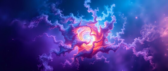 Wall Mural - cosmic dance of purple nebula - galactic wonder