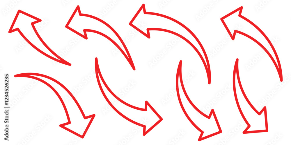 Red arrow icon on white background. Flat style arrow icon for your ...