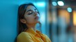 © pongtap - Calm urban portrait contemplative young woman close-up photography