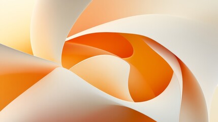 Wall Mural - Abstract swirls of soft orange and cream colors creating a dynamic and fluid motion in a modern artistic design