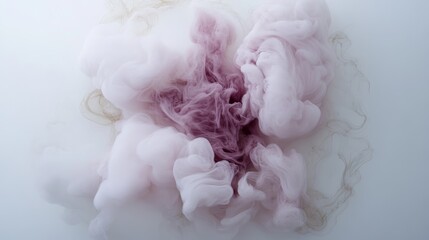 Wall Mural - Ethereal Pink and White Smoke Swirls on a Light Background Creating a Dreamy and Abstract Aesthetic Effect