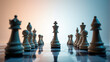 © PRODPLEUM DESIGN - A captivating image showcasing a chessboard with intricately designed black and white pieces.