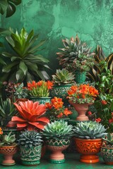 Wall Mural - Potted Plants on Table