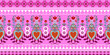 © HoyaBouquet - Template colorful horizontal motif folk tribal symbol pattern greeting card, valentine flower heart love item decoration.