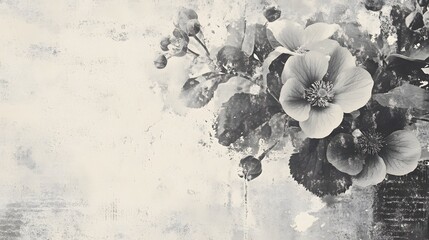 Aufkleber - Exquisite monochrome photograph showcasing the delicate and ethereal beauty of a blossoming flower with intricate textural details creating a serene and atmospheric mood