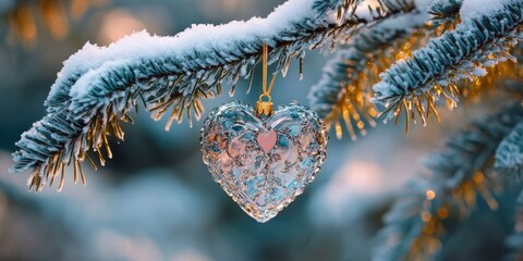 Wall Mural - Heart Ornament Hanging from Tree