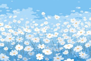 Canvas Print - Flower field pattern flower backgrounds outdoors.