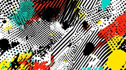 Fototapete - Vibrant Abstract Geometric Patterns Shapes and Textures Backgrounds for Creative Digital Multimedia Projects