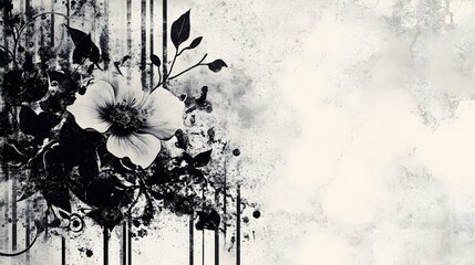 Aufkleber - Vintage Floral Background with Delicate Blossoms and Leaves  Moody Romantic Botanical with Soft Ethereal Texture and Elegant Floral Elements