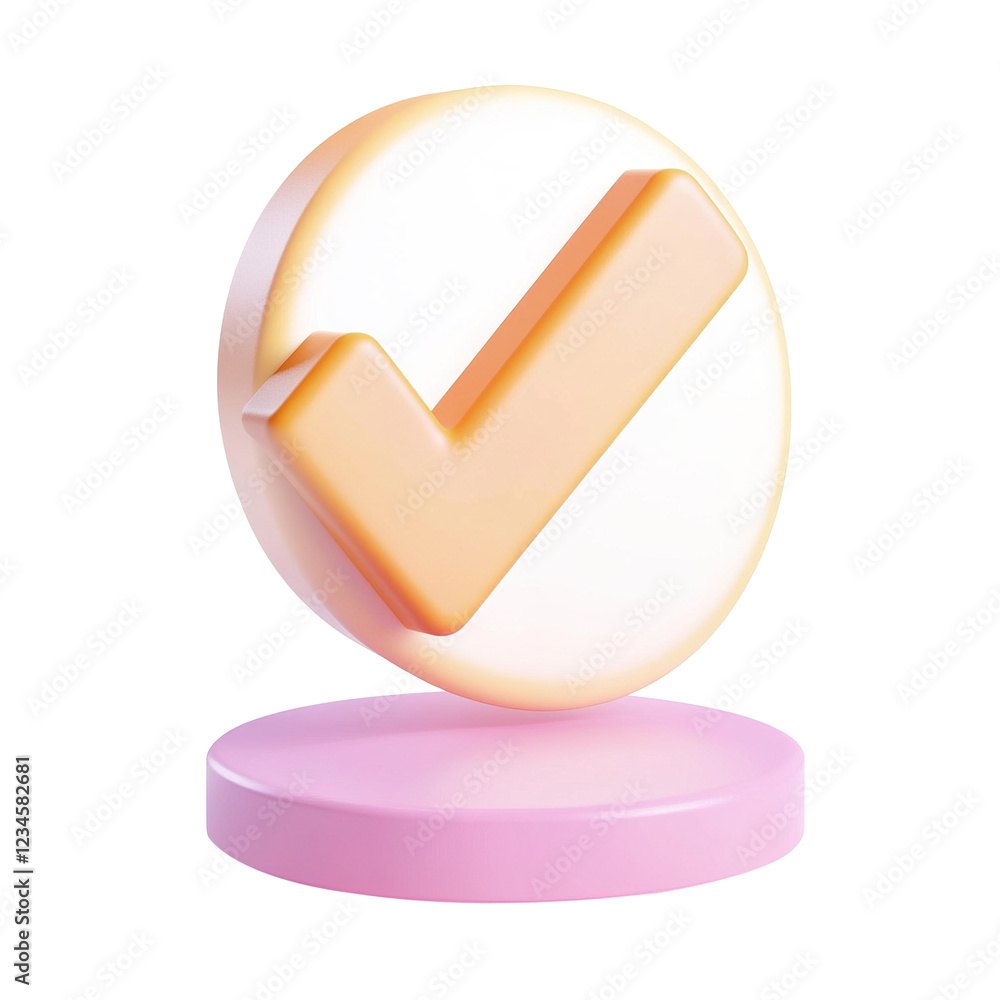 Check Mark Icon Right Validation Graphic for Website and App UI, 3D ...
