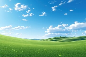 Wall Mural - Green hills landscape sky backgrounds.