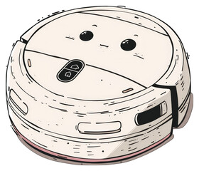 Wall Mural - Adorable Robotic Vacuum Cleaner Illustration