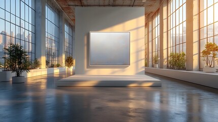 Poster - Bright and Spacious Loft Style Interior with Large Windows and Open Layout