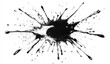 © A4719 - Black ink splatter on white background, dynamic radial pattern, high contrast monochrome image, abstract art, expressive texture, chaotic energy